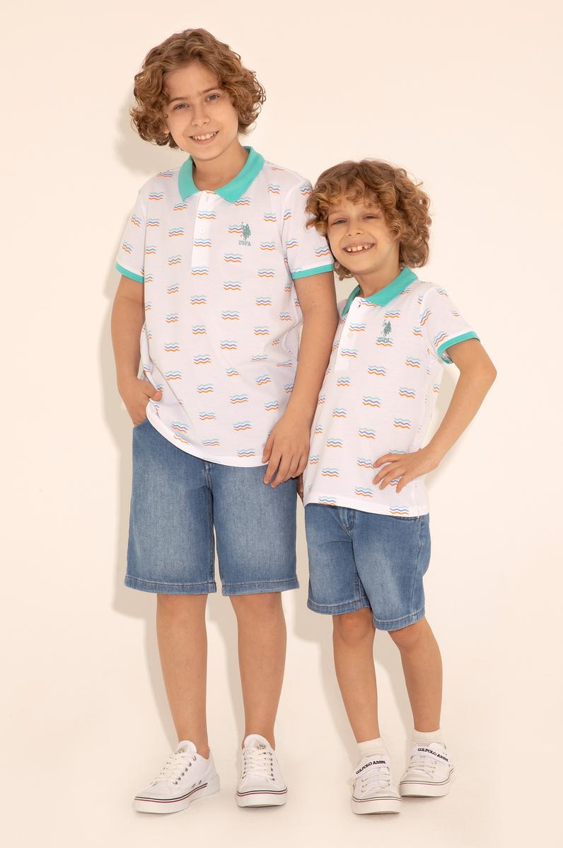 Erkek Çocuk Beyaz Polo Yaka Tişört