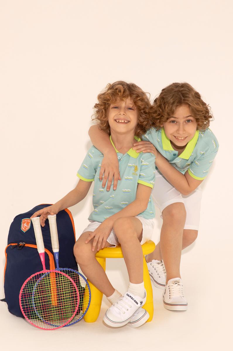 Erkek Çocuk Su Yeşili Polo Yaka Tişört