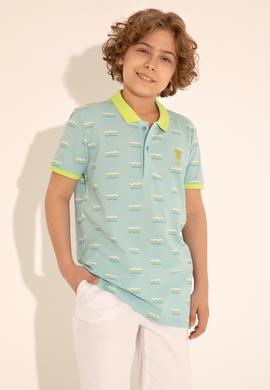 Erkek Çocuk Su Yeşili Polo Yaka Tişört - 50284893023