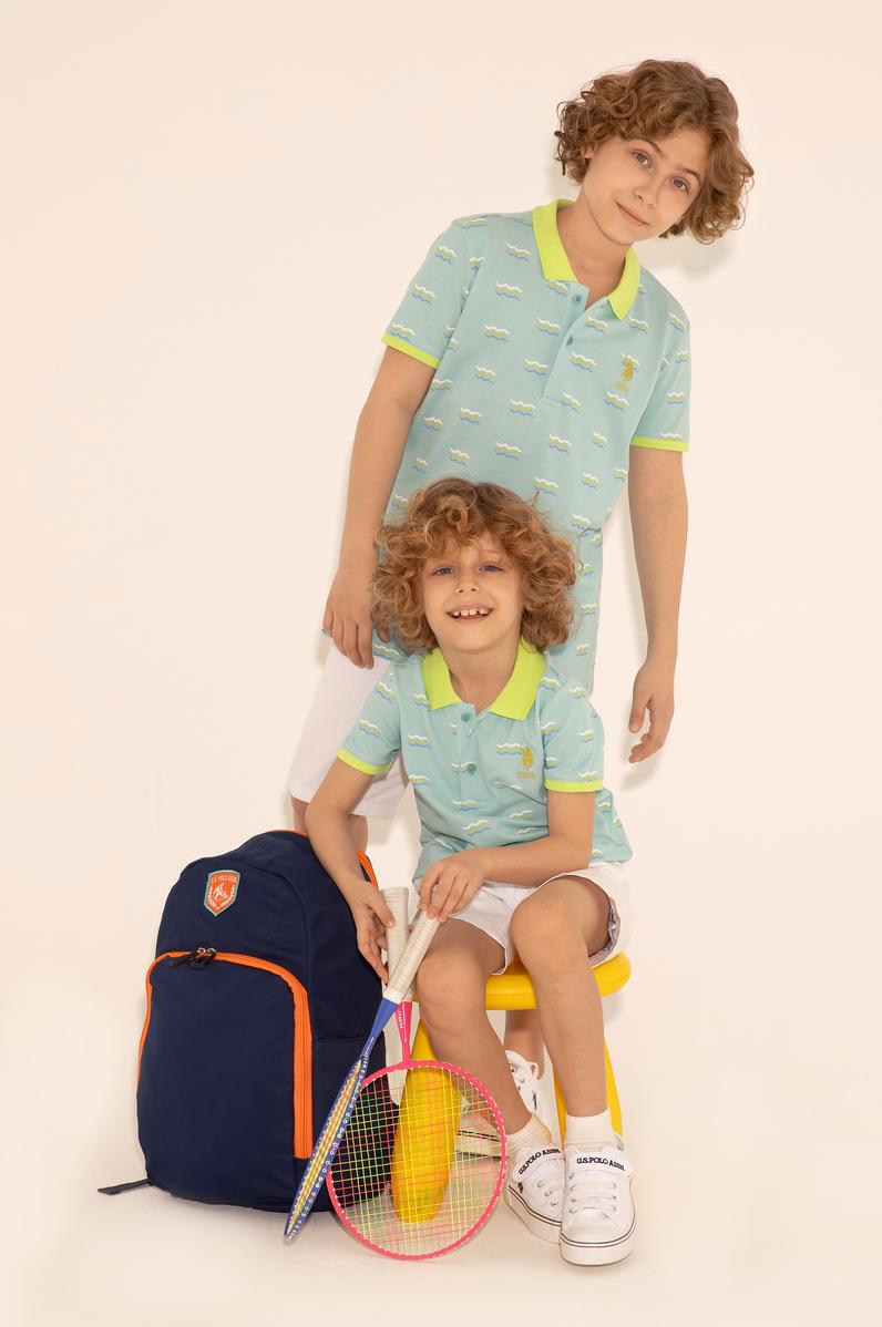Erkek Çocuk Su Yeşili Polo Yaka Tişört