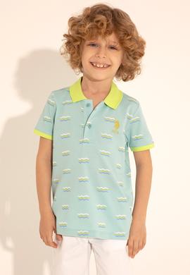 Erkek Çocuk Su Yeşili Polo Yaka Tişört - 50284893023