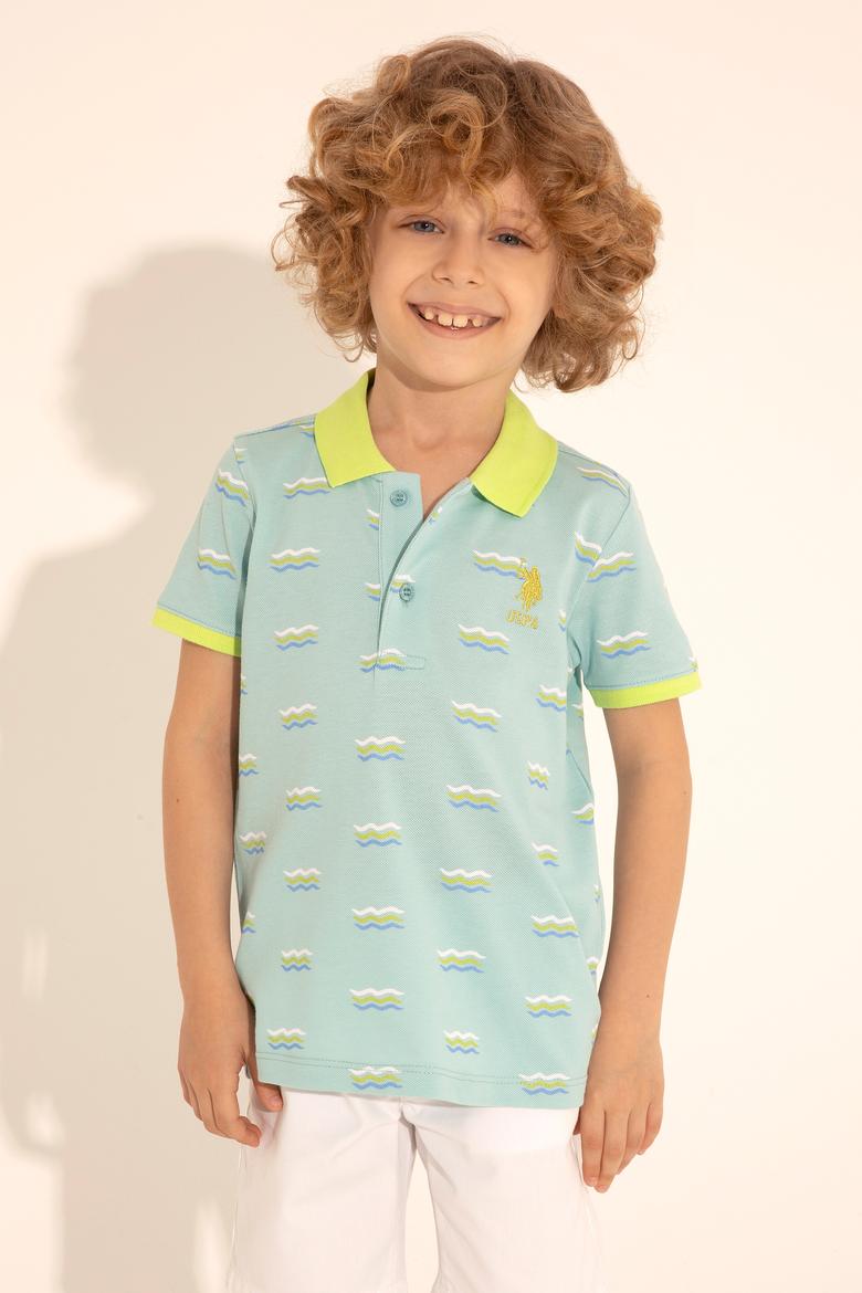 Erkek Çocuk Su Yeşili Polo Yaka Tişört - 50284893023