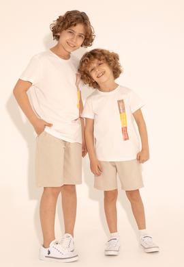 Erkek Çocuk Ekru Bisiklet Yaka Tişört - 50288058012