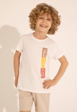 Erkek Çocuk Ekru Bisiklet Yaka Tişört - 50288058012