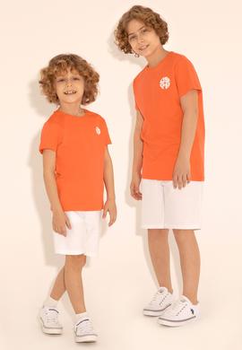 Erkek Çocuk Nar Çiçeği Bisiklet Yaka Tişört - 50288062046