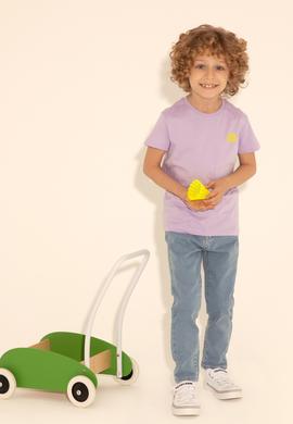 Erkek Çocuk Lila Bisiklet Yaka Tişört - 50288062013