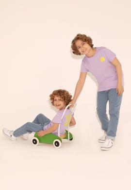 Erkek Çocuk Lila Bisiklet Yaka Tişört - 50288062013