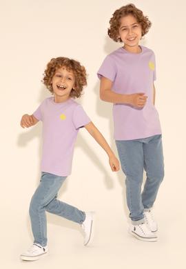 Erkek Çocuk Lila Bisiklet Yaka Tişört - 50288062013