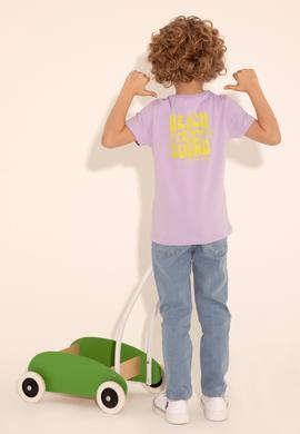 Erkek Çocuk Lila Bisiklet Yaka Tişört - 50288062013