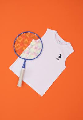 Erkek Çocuk Beyaz Kolsuz Bisiklet Yaka Tişört - 50284815009