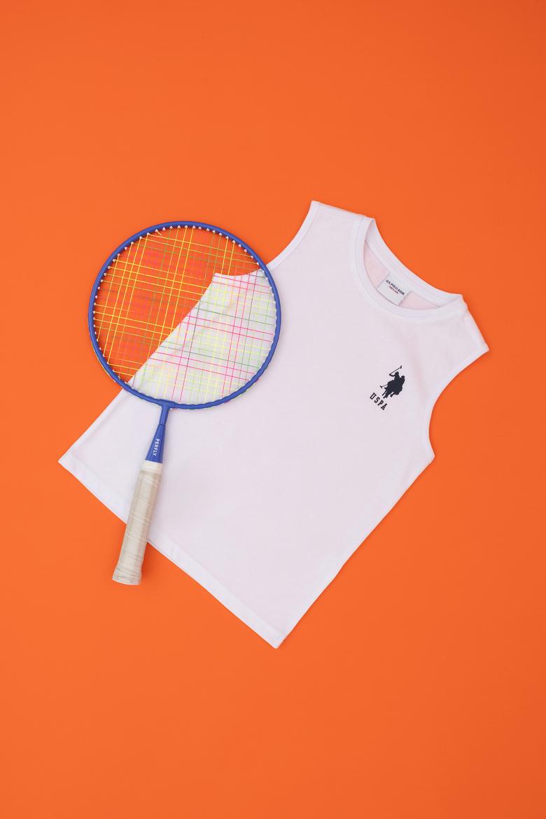 Erkek Çocuk Beyaz Kolsuz Bisiklet Yaka Tişört - 50284815009