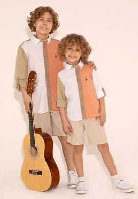 Erkek Çocuk Somon Uzun Kollu Gömlek - 50283887019