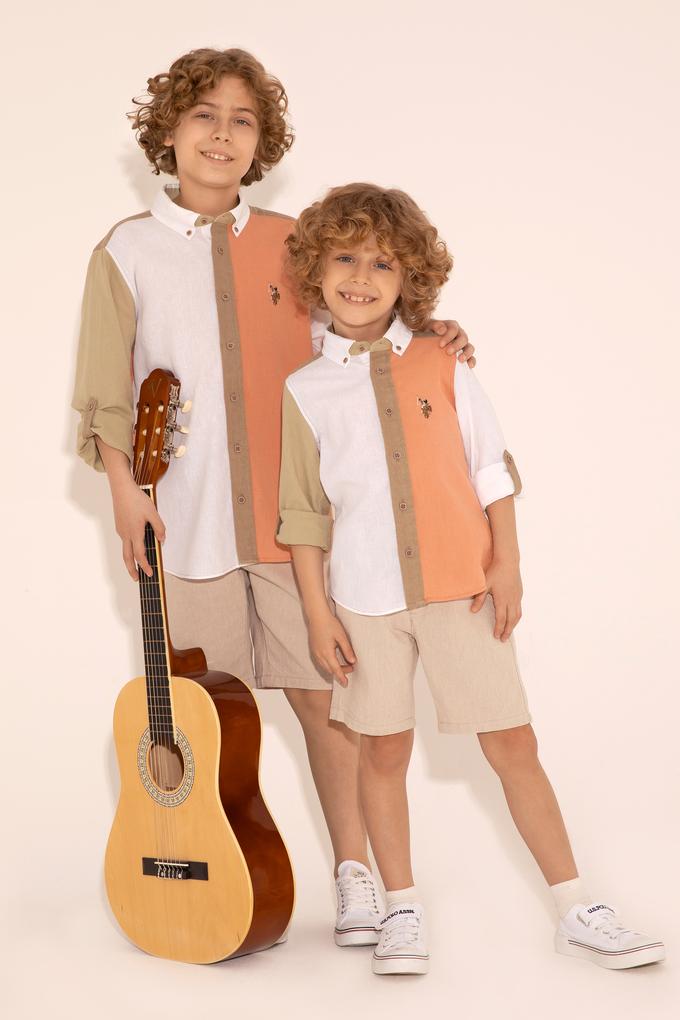 Erkek Çocuk Somon Uzun Kollu Gömlek