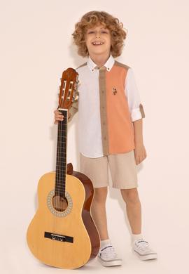 Erkek Çocuk Somon Uzun Kollu Gömlek - 50283887019