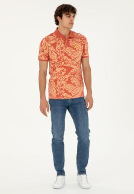 Erkek Regular Fit Polo Yaka Pudra Tişört - 50288319037