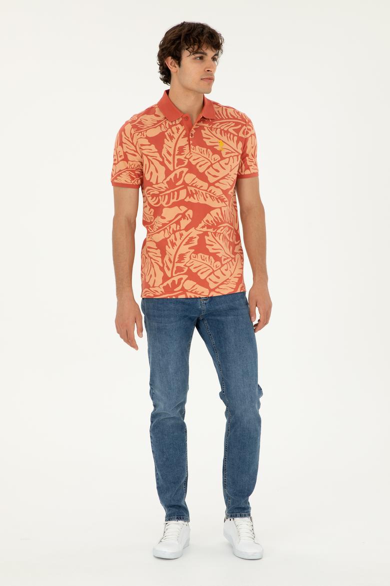 Erkek Regular Fit Polo Yaka Pudra Tişört - 50288319037