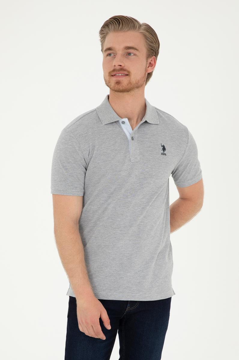 Erkek Gri Melanj Basic Tişört