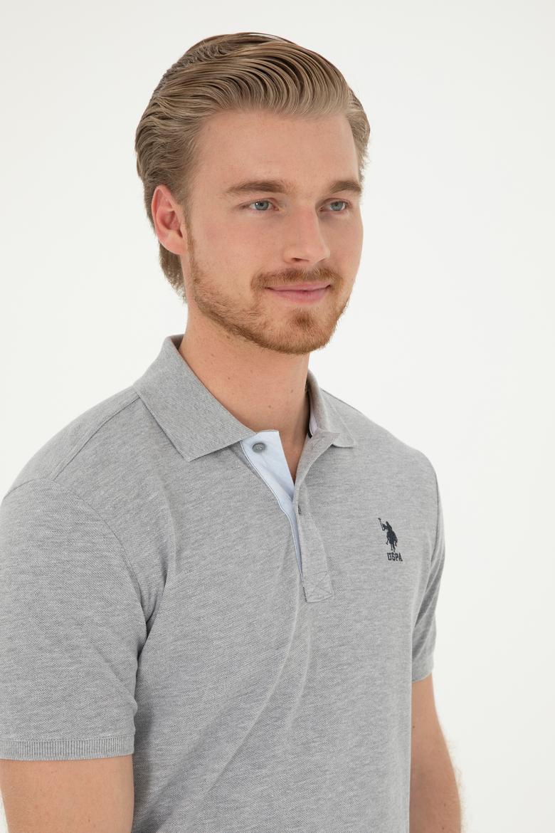 Erkek Gri Melanj Basic Tişört - 50279611038