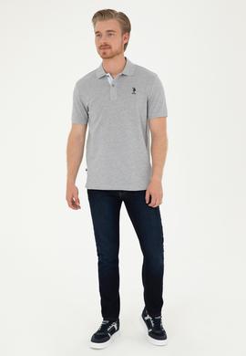 Erkek Gri Melanj Basic Tişört - 50279611038