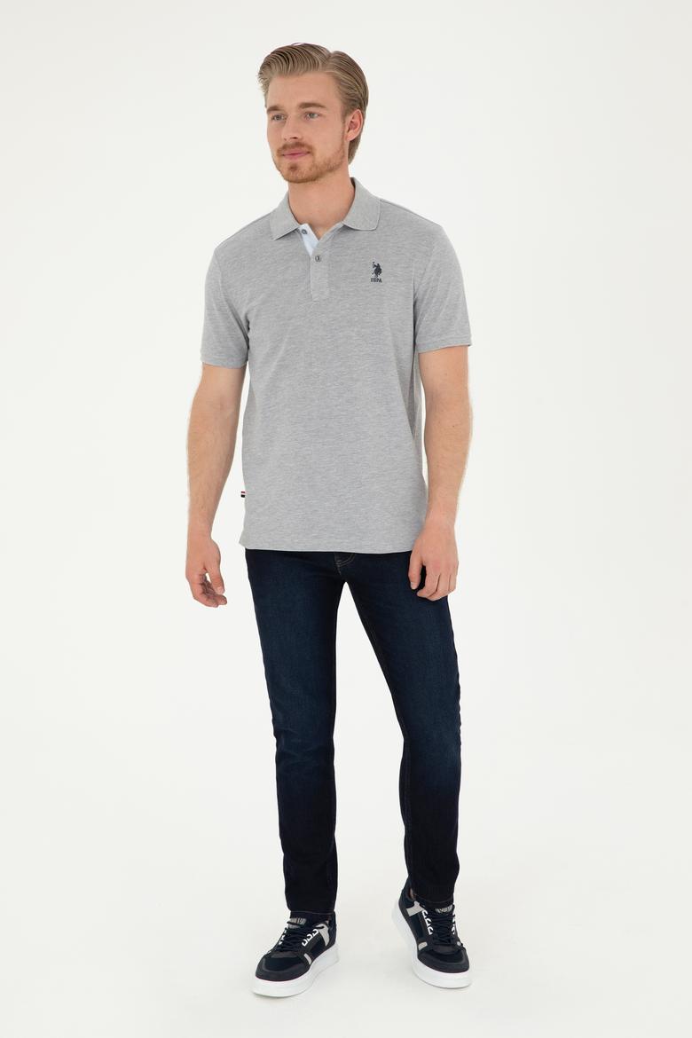 Erkek Gri Melanj Basic Tişört - 50279611038