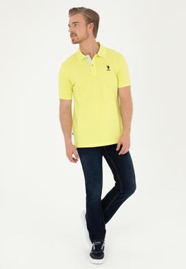 Erkek Regular Fit Polo Yaka Fıstık Yeşili Basic Tişört - 50279611218