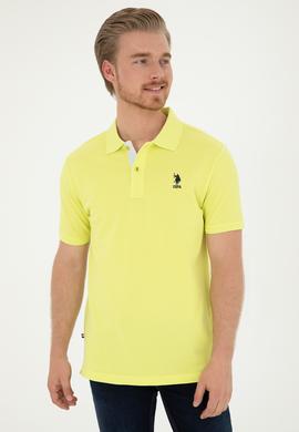 Erkek Regular Fit Polo Yaka Fıstık Yeşili Basic Tişört - 50279611218