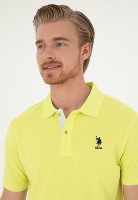 Erkek Regular Fit Polo Yaka Fıstık Yeşili Basic Tişört - 50279611218