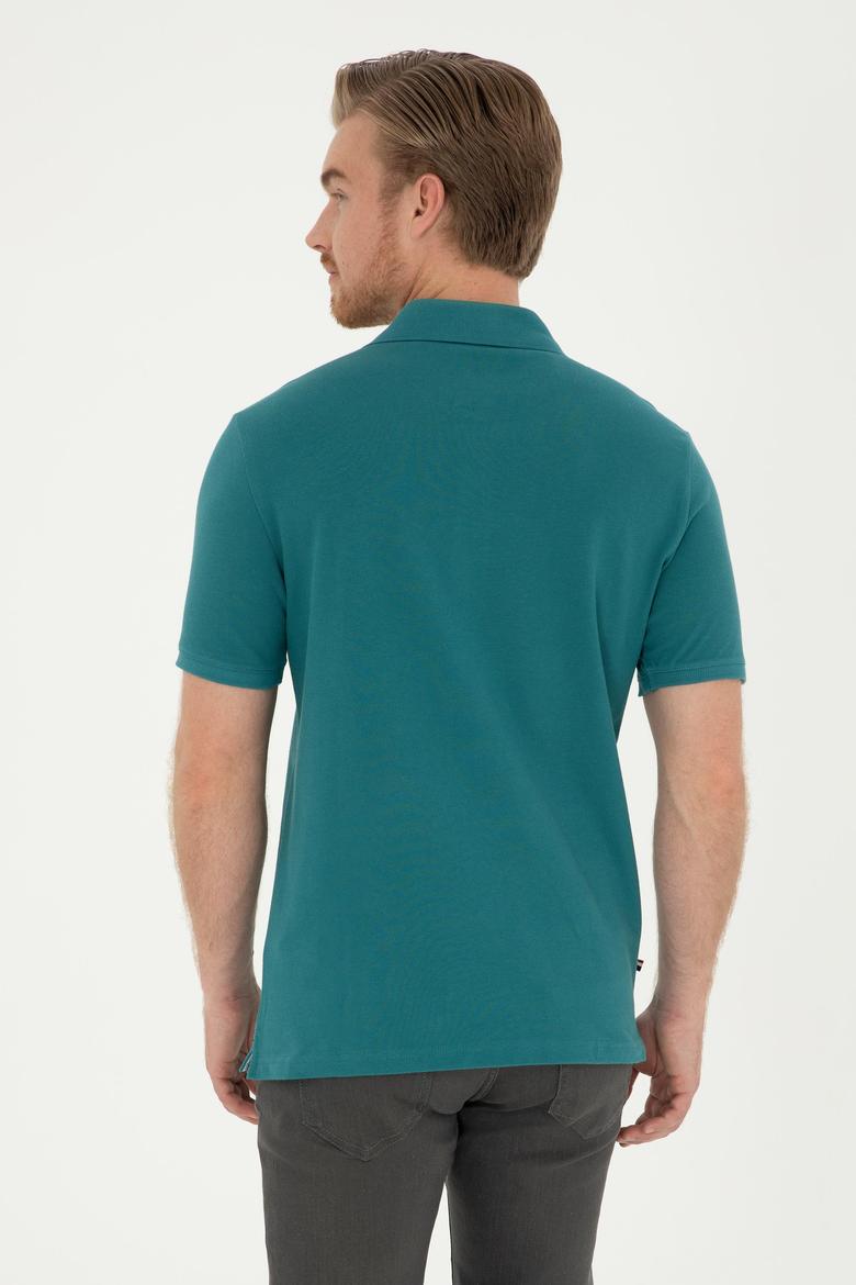 Erkek Koyu Yeşil Basic Tişört - 50279611228