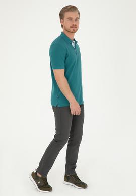 Erkek Koyu Yeşil Basic Tişört - 50279611228