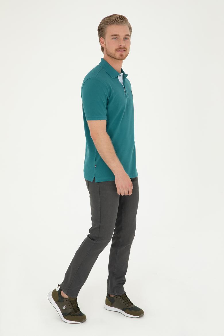 Erkek Koyu Yeşil Basic Tişört - 50279611228