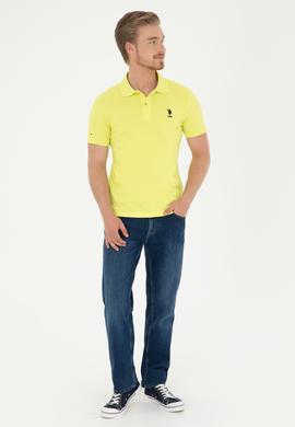 Erkek Slim Fit Polo Yaka Fıstık Yeşili Basic Tişört - 50279613211