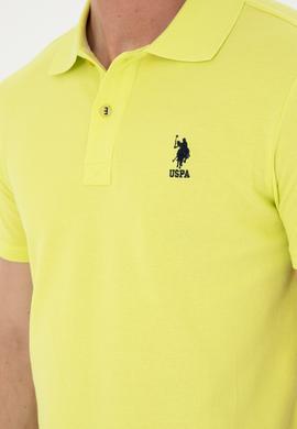 Erkek Slim Fit Polo Yaka Fıstık Yeşili Basic Tişört - 50279613211