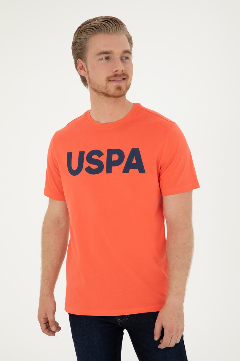 Erkek Regular Fit Bisiklet Yaka Nar Çiçeği Basic Tişört