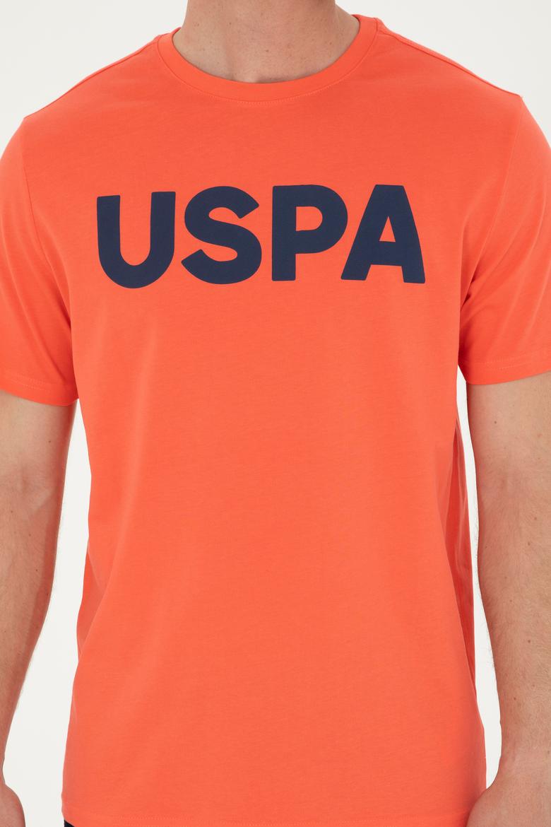 Erkek Regular Fit Bisiklet Yaka Nar Çiçeği Basic Tişört - 50279620249