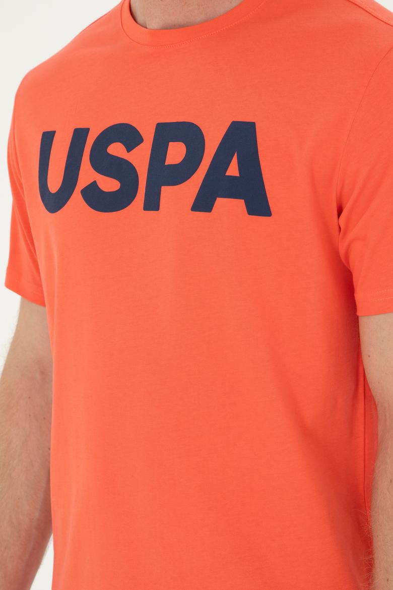 Erkek Regular Fit Bisiklet Yaka Nar Çiçeği Basic Tişört - 50279620249