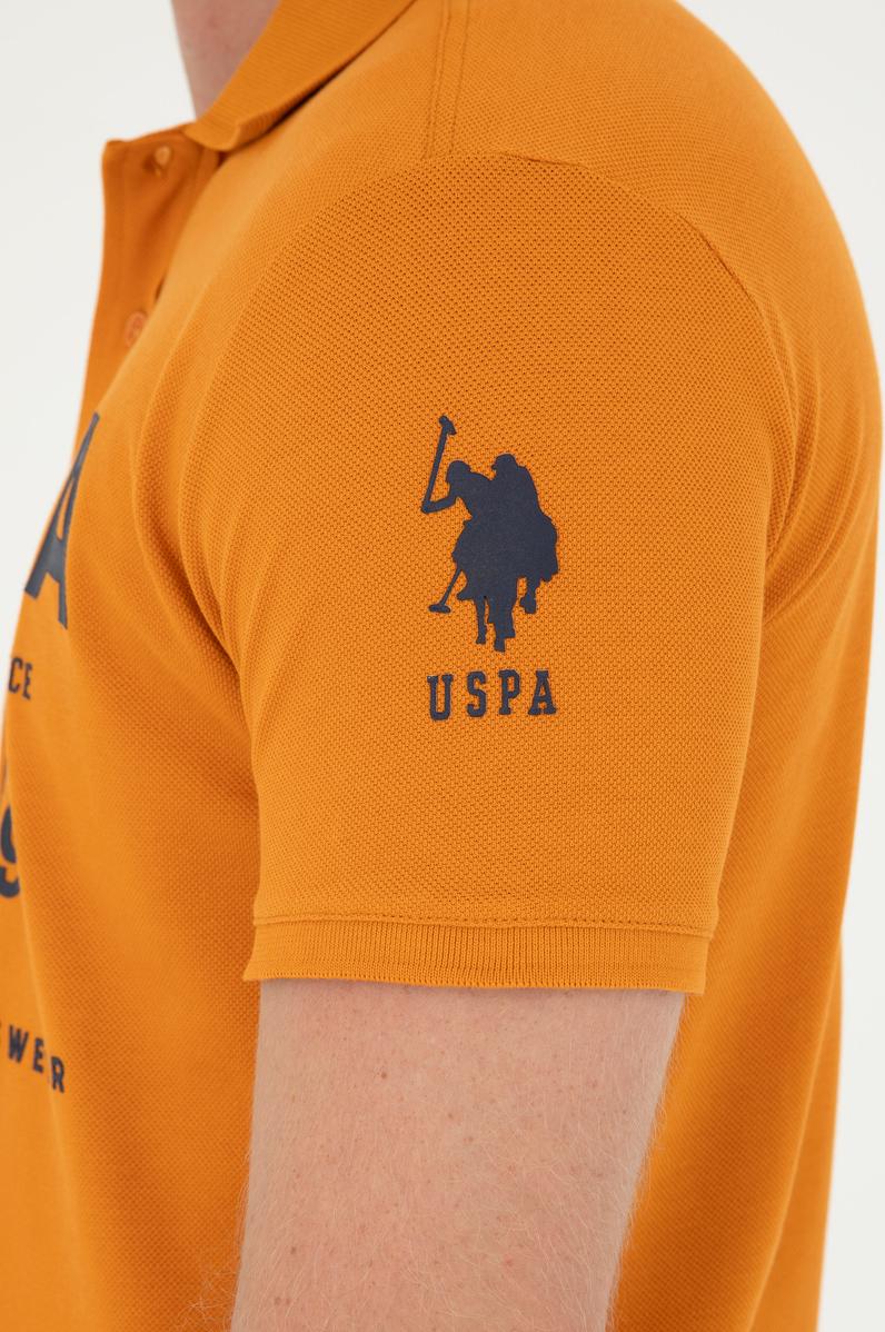 Erkek Slim Fit Polo Yaka Kiremit Tişört