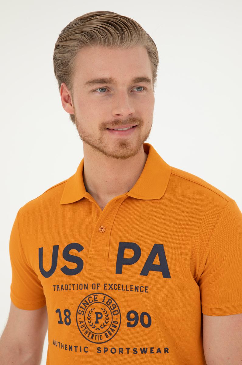 Erkek Slim Fit Polo Yaka Kiremit Tişört