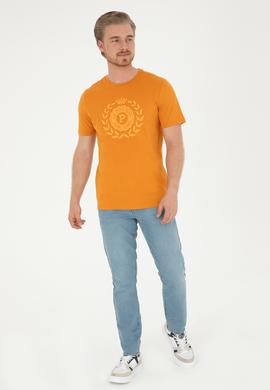 Erkek Regular Fit Bisiklet Yaka Kiremit Tişört - 50281567052