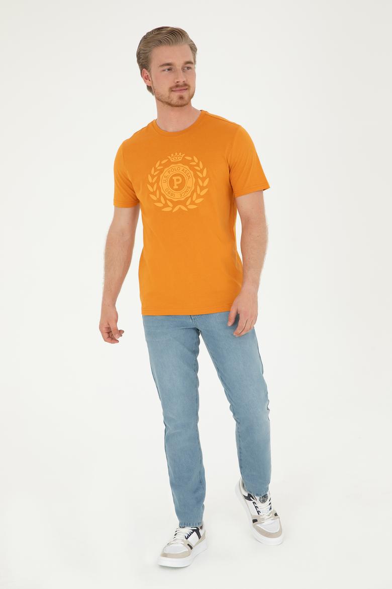 Erkek Regular Fit Bisiklet Yaka Kiremit Tişört - 50281567052