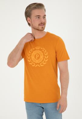 Erkek Regular Fit Bisiklet Yaka Kiremit Tişört - 50281567052