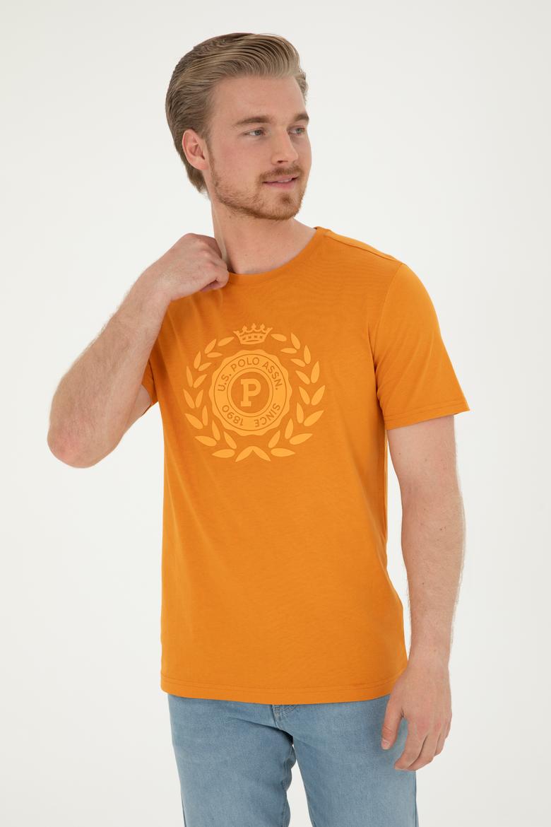 Erkek Regular Fit Bisiklet Yaka Kiremit Tişört - 50281567052