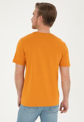 Erkek Regular Fit Bisiklet Yaka Kiremit Tişört - 50281567052