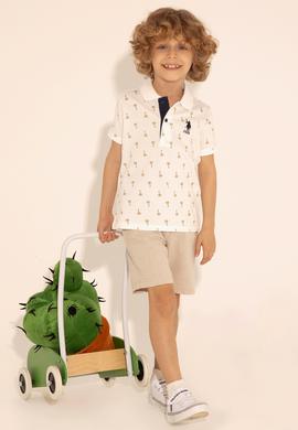 Erkek Çocuk Ekru Polo Yaka Tişört - 50288073014