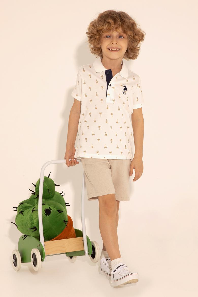 Erkek Çocuk Ekru Polo Yaka Tişört - 50288073014