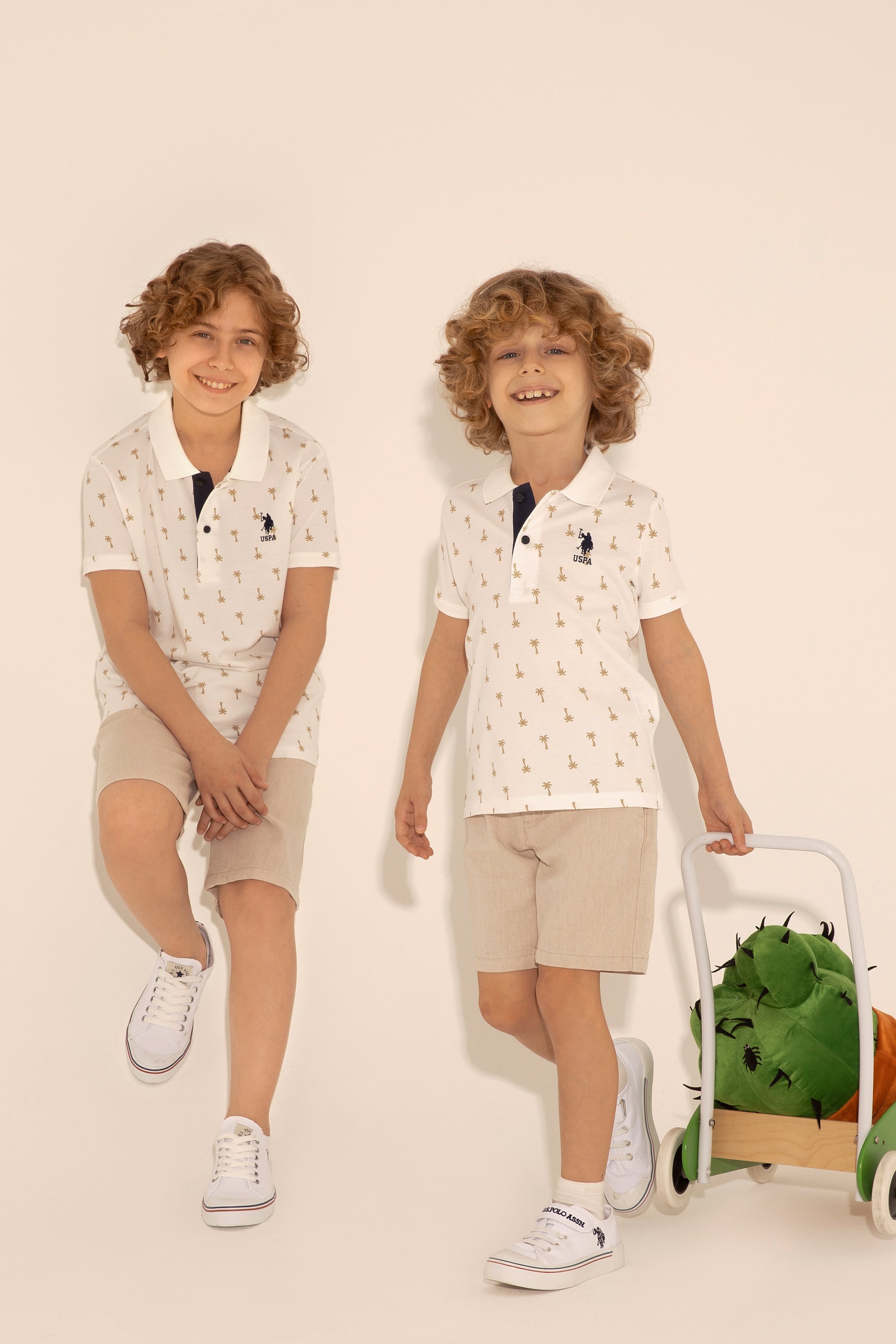Erkek Çocuk Ekru Polo Yaka Tişört