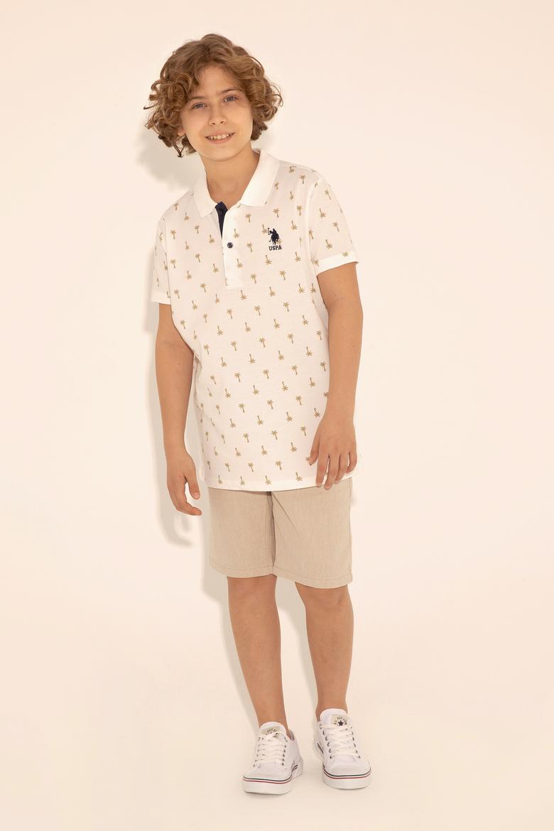 Erkek Çocuk Ekru Polo Yaka Tişört - 50288073014