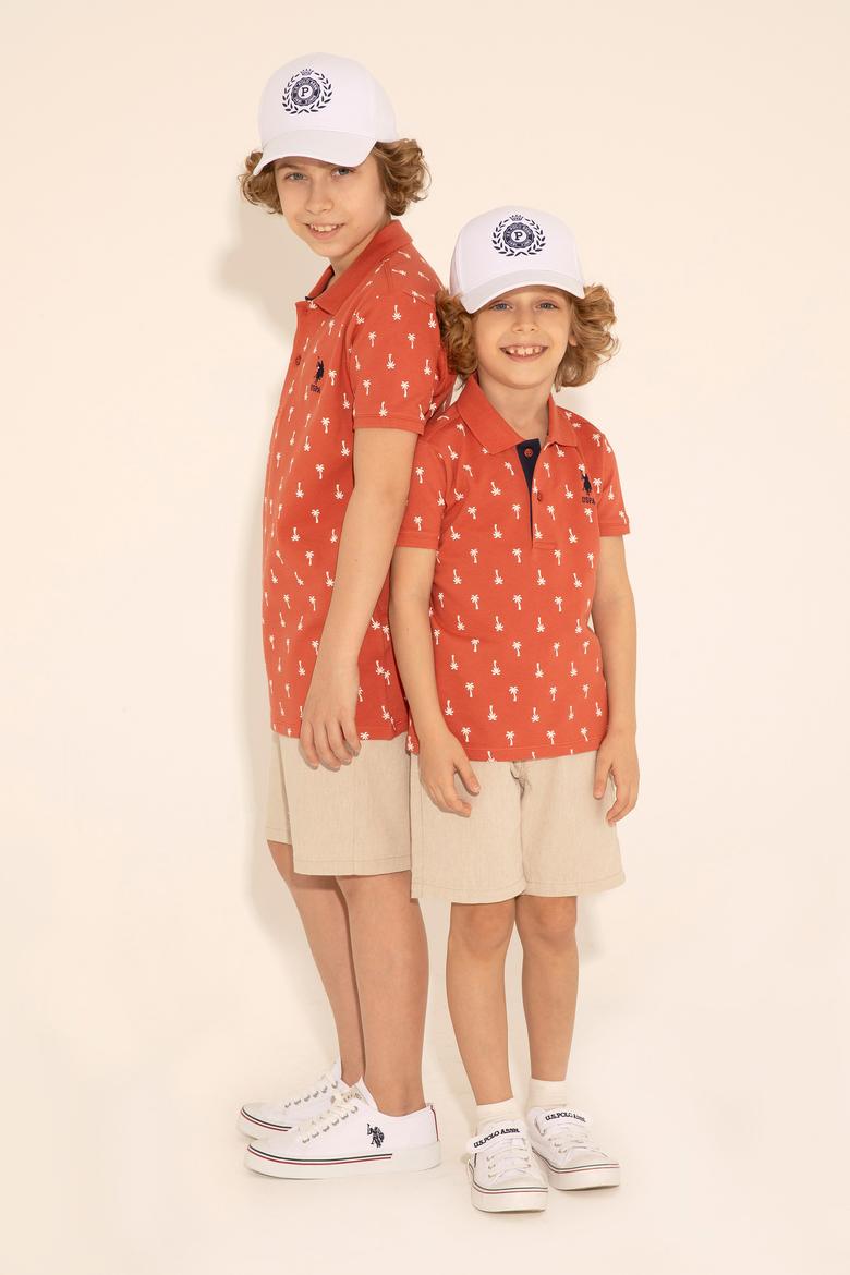 Erkek Çocuk Pudra Polo Yaka Tişört