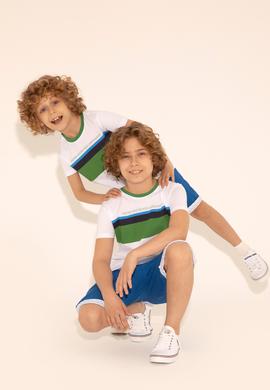 Erkek Çocuk Beyaz Bisiklet Yaka Tişört - 50284910011