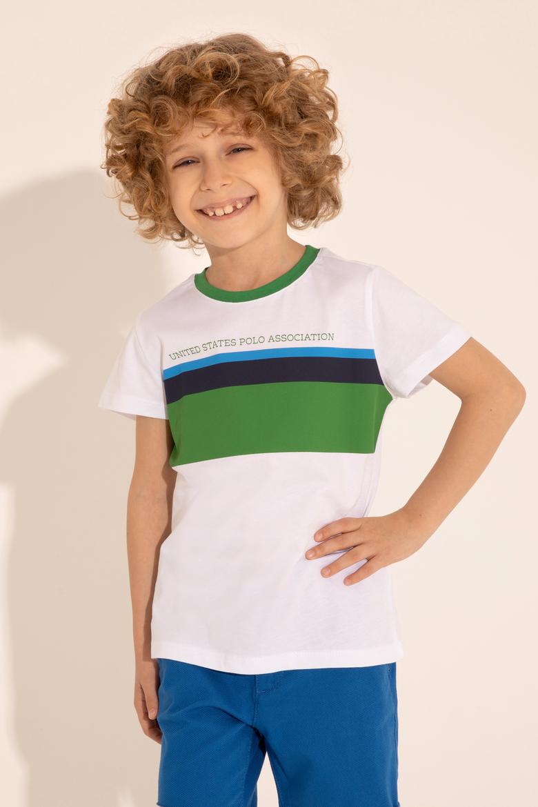 Erkek Çocuk Beyaz Bisiklet Yaka Tişört - 50284910011