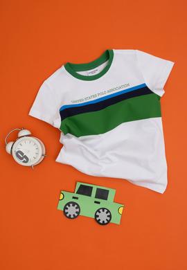 Erkek Çocuk Beyaz Bisiklet Yaka Tişört - 50284910011